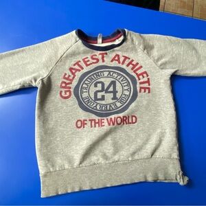 Gray Sweatshirt with Red Athlete Print